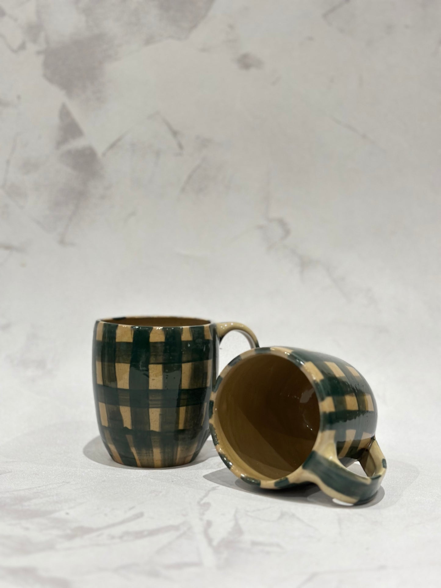 Green Gingham Mug