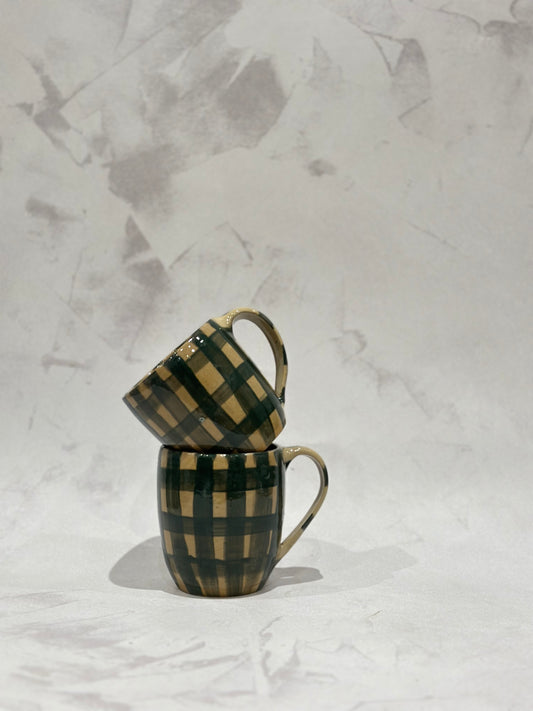 Green Gingham Mug