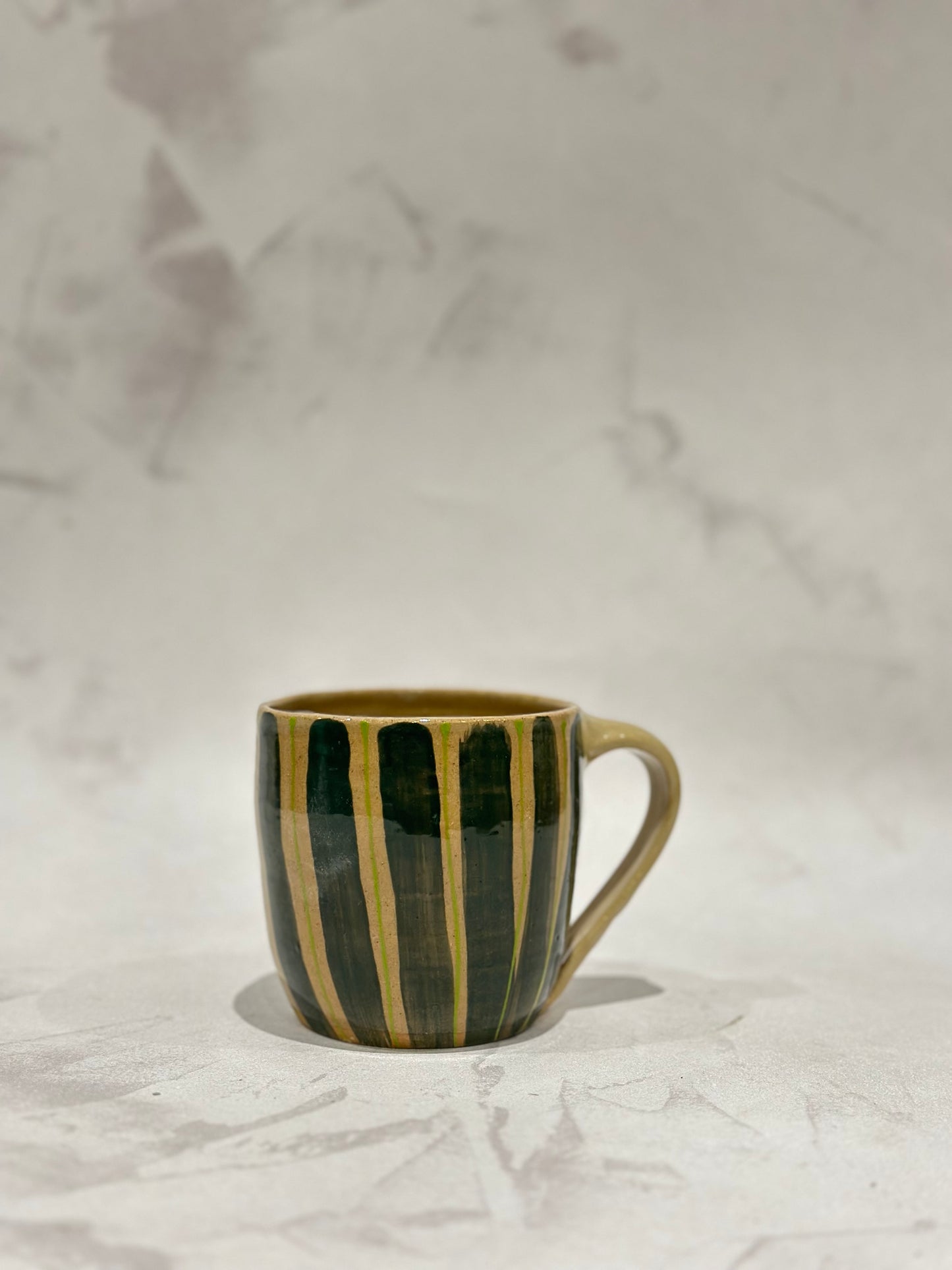 Emerald Green Striped Mug
