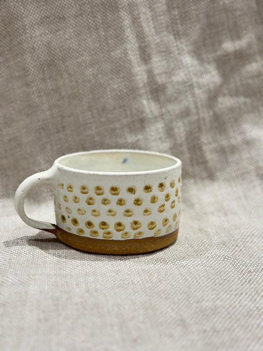 Matte white mug with Iron Oxide Decoration