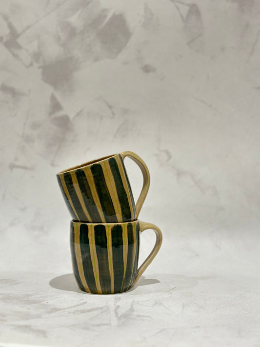 Emerald Green Striped Mug