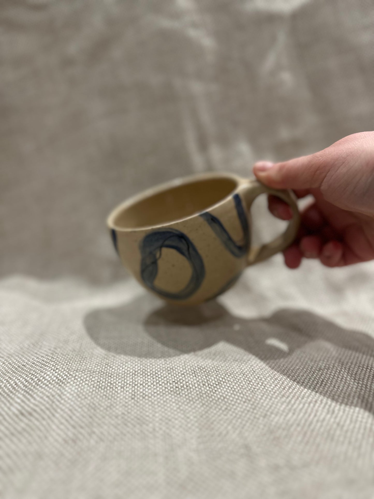 Large hand painted mug