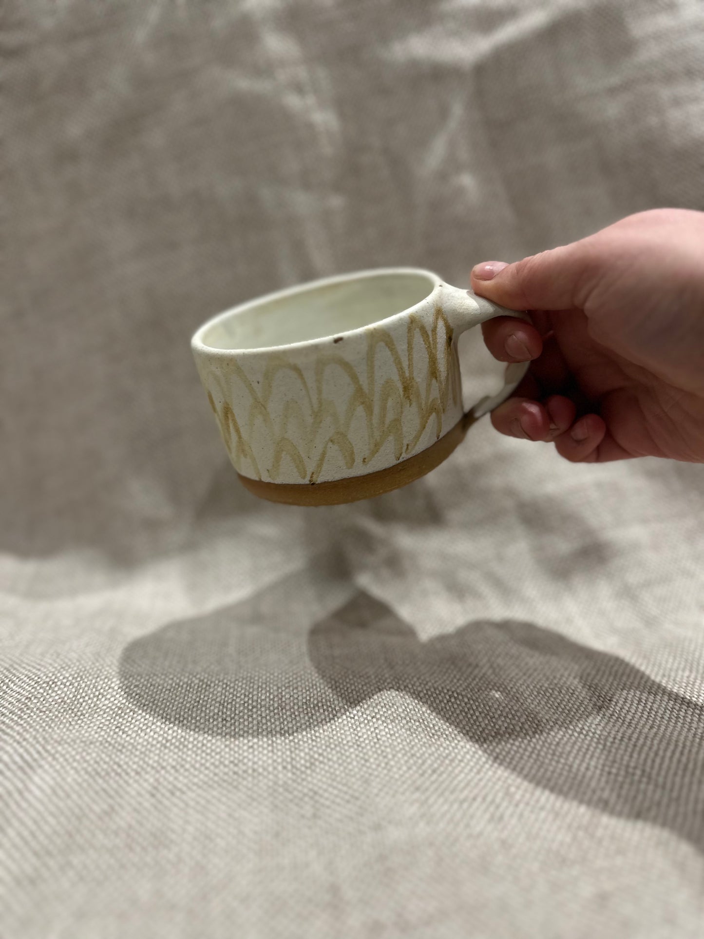 Matte White Mug with Iron Oxide Decoration