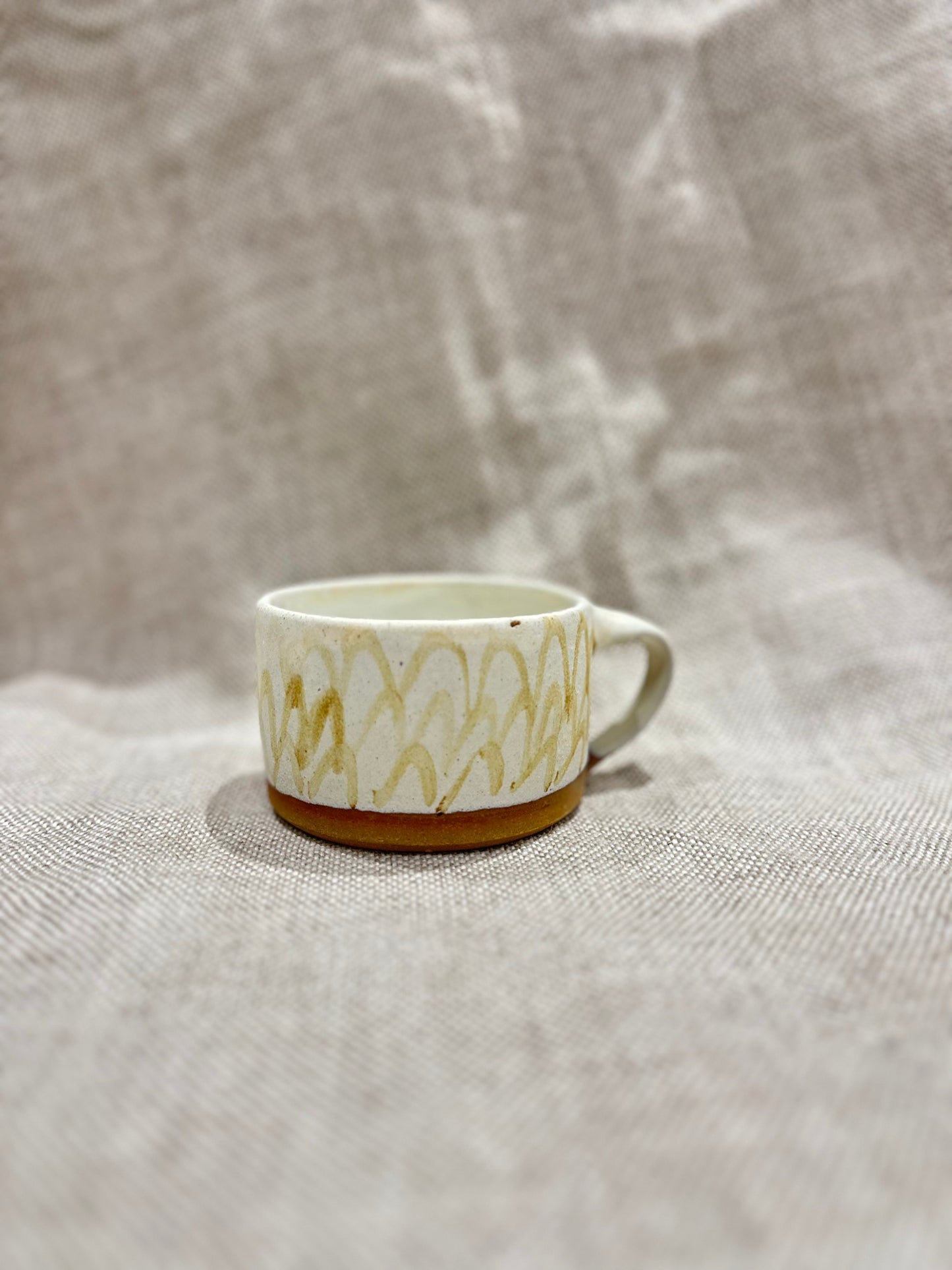 Matte White Mug with Iron Oxide Decoration