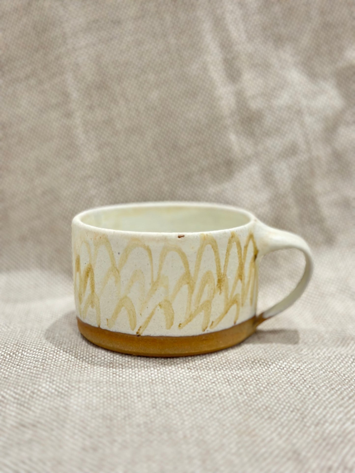 Matte White Mug with Iron Oxide Decoration