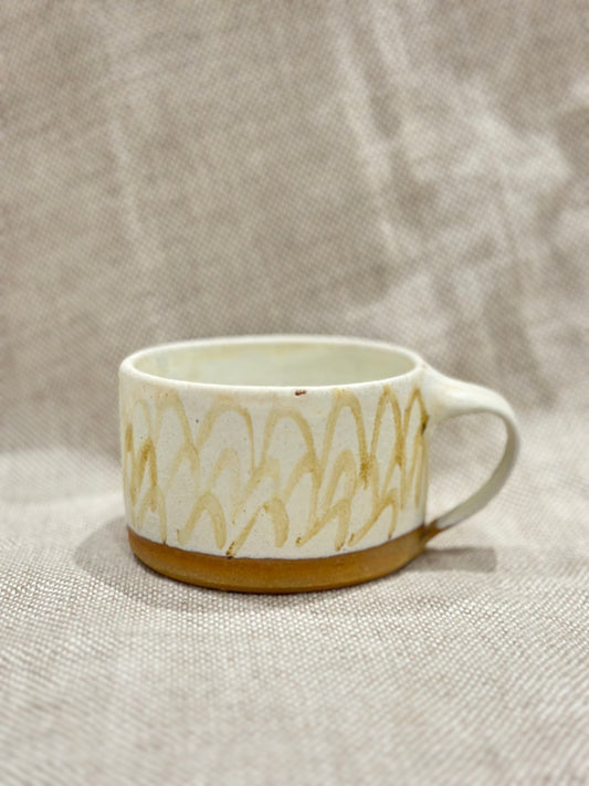 Matte White Mug with Iron Oxide Decoration