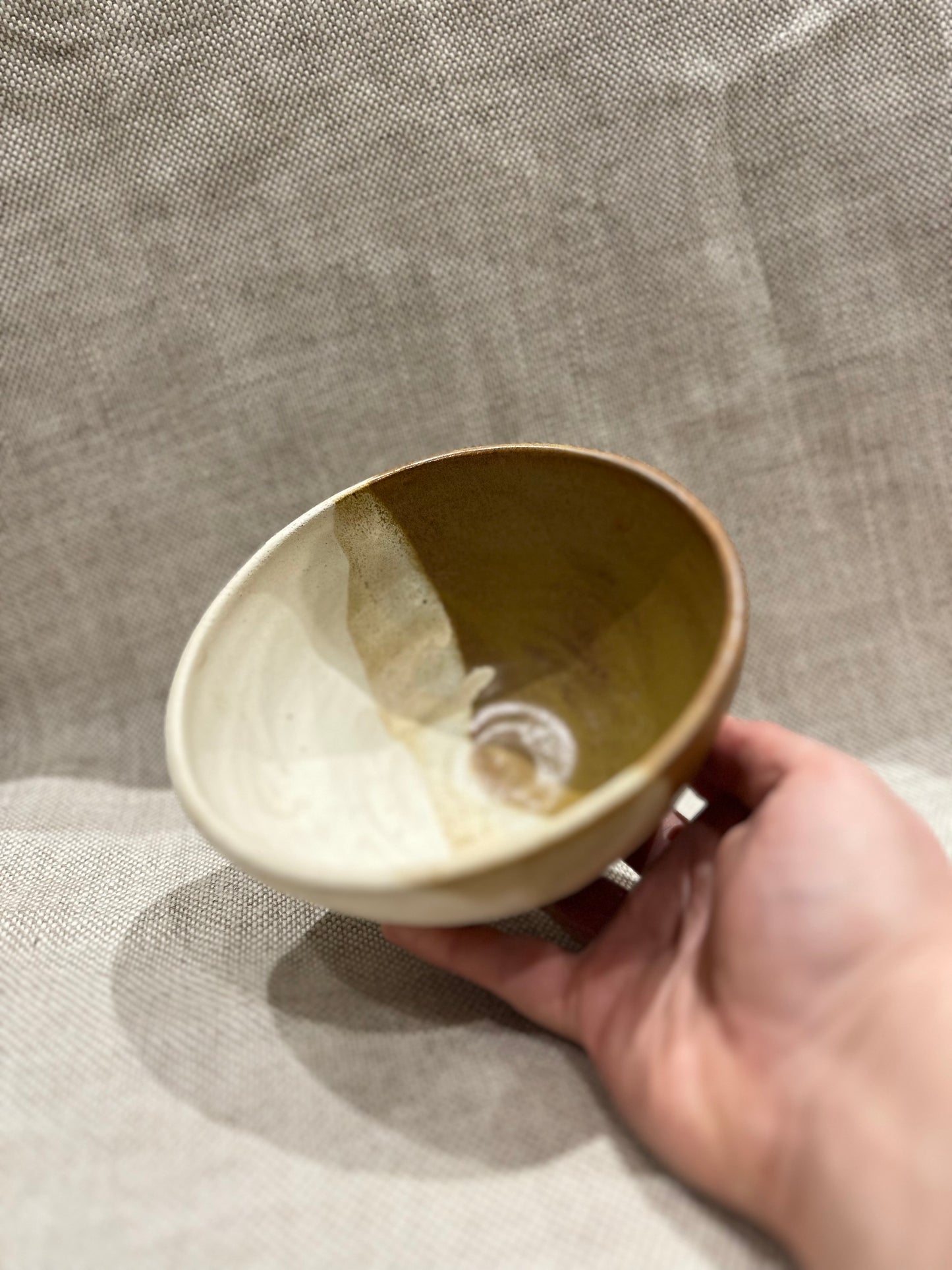 Small brown/white snack bowl