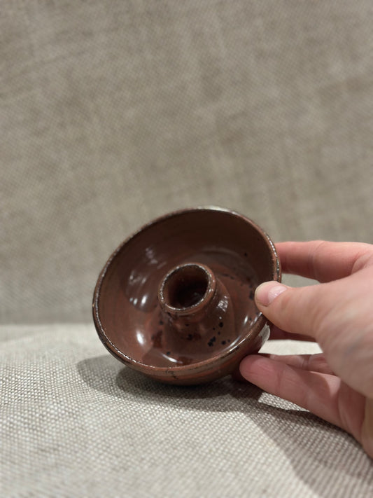 Plum tapered candle holder