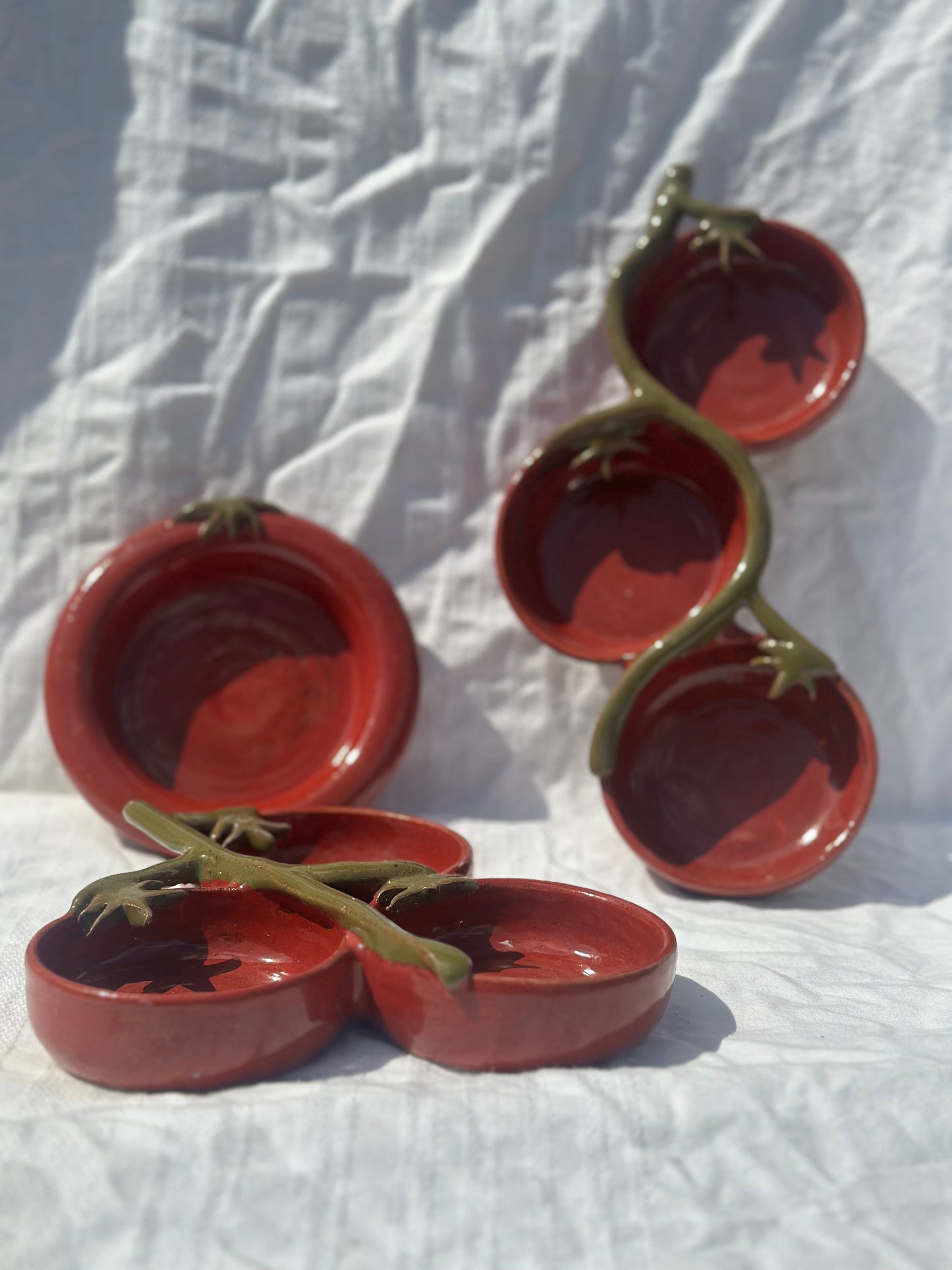 PRE-ORDER Tomato Vine trio snack plate