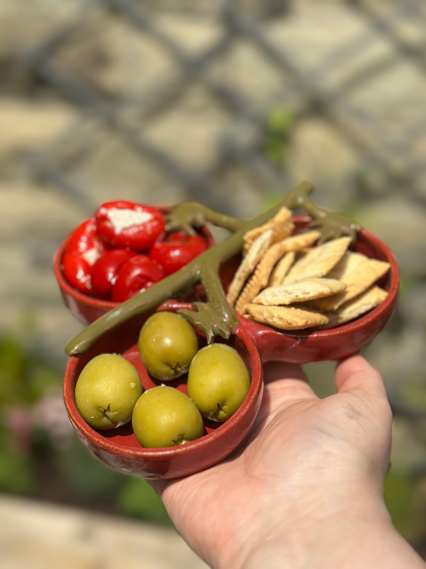 PRE-ORDER Tomato Vine trio snack plate