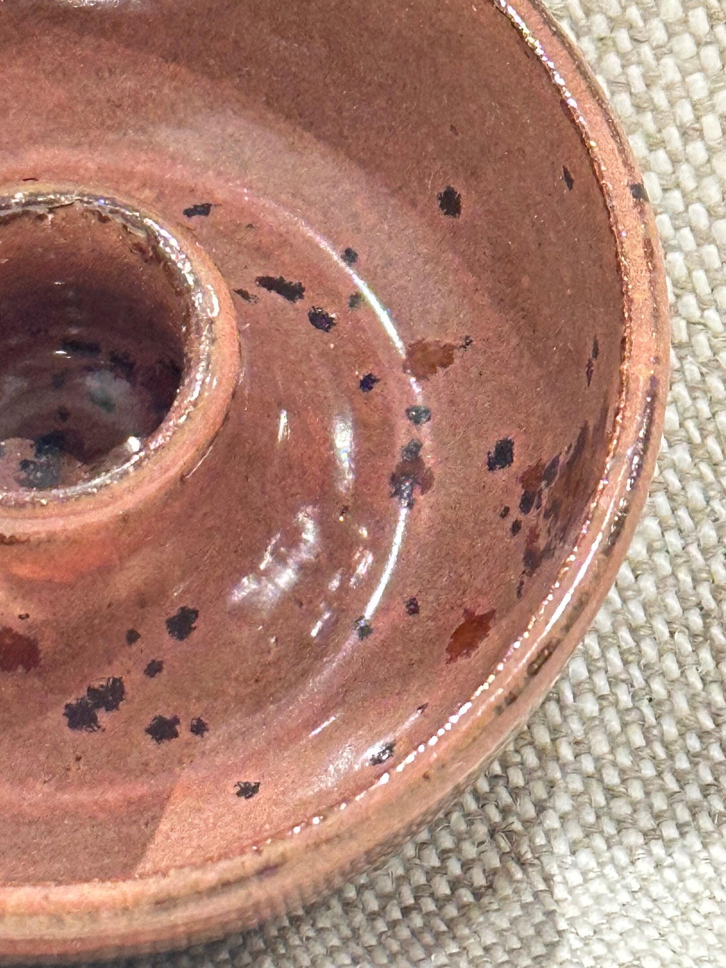 Plum tapered candle holder